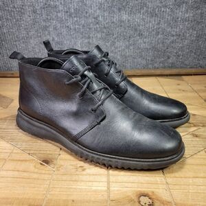 Cole Haan Mens 2.Zerogrand Black Leather Lace Up C26198 Chukka Boots Size 8.5